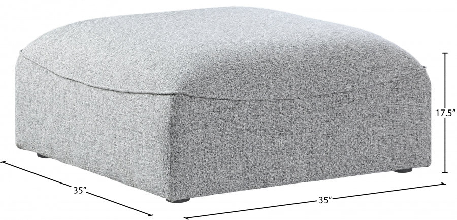 Miramar Grey Ottoman from Meridian - Luna Furniture