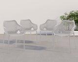 Mykonos Grey Outdoor Patio Dining Chair, Set of 4 from Meridian - Luna Furniture