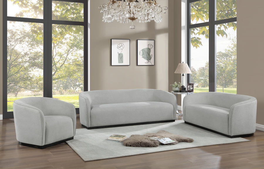 Grey Mylah Polyester Fabric Loveseat from Meridian - Luna Furniture