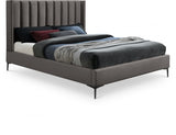 Nadia Grey Velvet Full Bed from Meridian - Luna Furniture