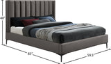 Nadia Grey Velvet Full Bed from Meridian - Luna Furniture