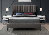 Nadia Grey Velvet Full Bed from Meridian - Luna Furniture