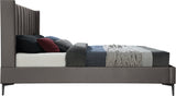 Nadia Grey Velvet Full Bed from Meridian - Luna Furniture