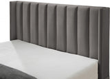 Nadia Grey Velvet Full Bed from Meridian - Luna Furniture