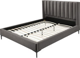 Nadia Grey Velvet Full Bed from Meridian - Luna Furniture