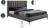 Nadia Grey Velvet Queen Bed from Meridian - Luna Furniture