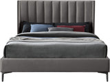 Nadia Grey Velvet Queen Bed from Meridian - Luna Furniture