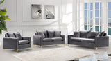 Naomi Grey Velvet Loveseat from Meridian - Luna Furniture