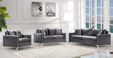 Naomi Grey Velvet Loveseat from Meridian - Luna Furniture