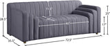 Naya Grey Velvet Loveseat from Meridian - Luna Furniture