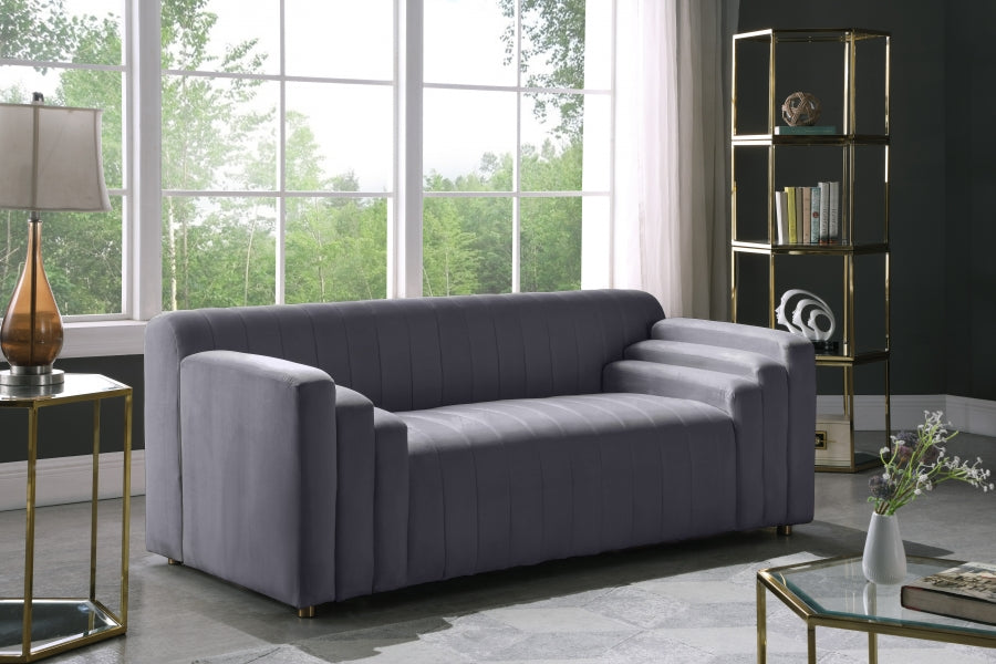 Naya Grey Velvet Loveseat from Meridian - Luna Furniture