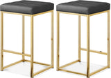 Nicola Grey Faux Leather Counter Stool, Set of 2 from Meridian - Luna Furniture