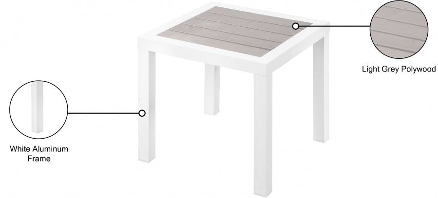 Nizuc Grey End Table from Meridian - Luna Furniture