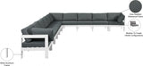 Nizuc Grey Outdoor Patio Aluminum Modular Sectional from Meridian - Luna Furniture