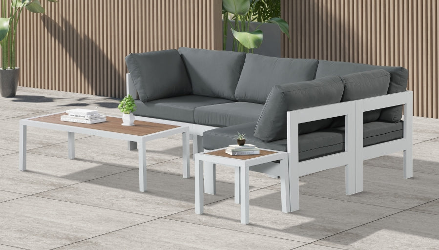 Nizuc Grey Outdoor Patio Aluminum Modular Sectional from Meridian - Luna Furniture