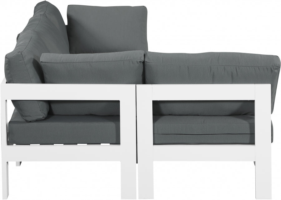 Nizuc Grey Outdoor Patio Aluminum Modular Sectional from Meridian - Luna Furniture