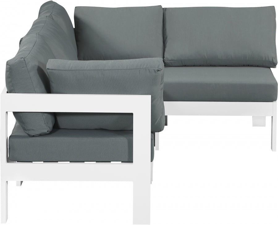 Nizuc Grey Outdoor Patio Aluminum Modular Sectional from Meridian - Luna Furniture