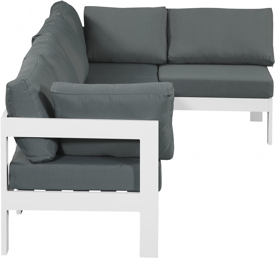 Nizuc Grey Outdoor Patio Aluminum Modular Sectional from Meridian - Luna Furniture