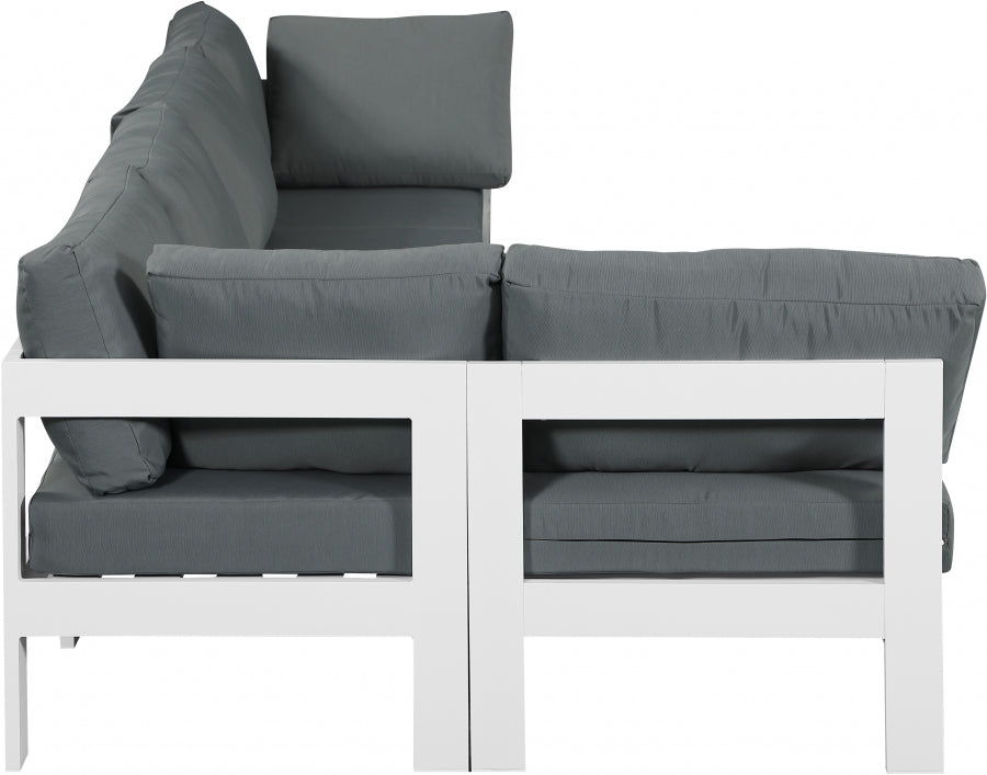 Nizuc Grey Outdoor Patio Aluminum Modular Sectional from Meridian - Luna Furniture