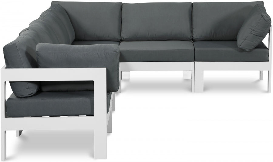 Nizuc Grey Outdoor Patio Aluminum Modular Sectional from Meridian - Luna Furniture