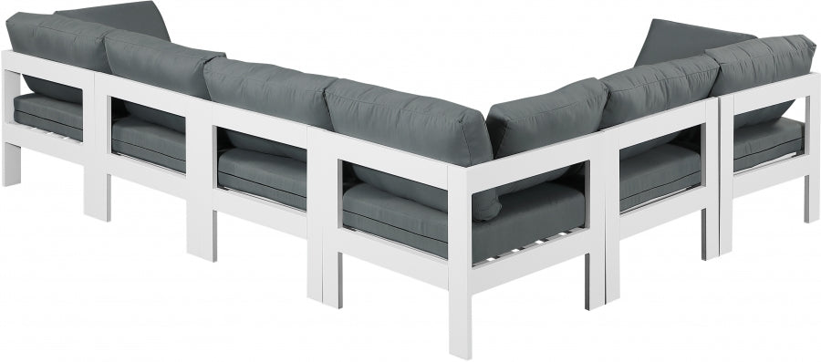 Nizuc Grey Outdoor Patio Aluminum Modular Sectional from Meridian - Luna Furniture