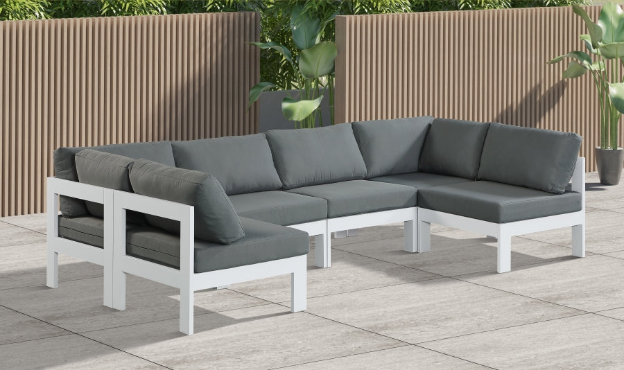 Nizuc Grey Outdoor Patio Aluminum Modular Sectional from Meridian - Luna Furniture