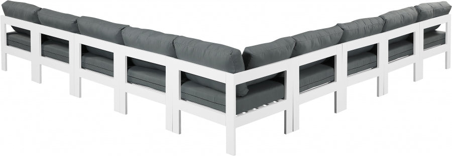 Nizuc Grey Outdoor Patio Aluminum Modular Sectional from Meridian - Luna Furniture