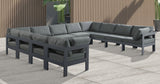 Nizuc Grey Outdoor Patio Aluminum Modular Sectional from Meridian - Luna Furniture