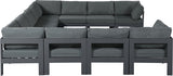 Nizuc Grey Outdoor Patio Aluminum Modular Sectional from Meridian - Luna Furniture