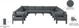 Nizuc Grey Outdoor Patio Aluminum Modular Sectional from Meridian - Luna Furniture