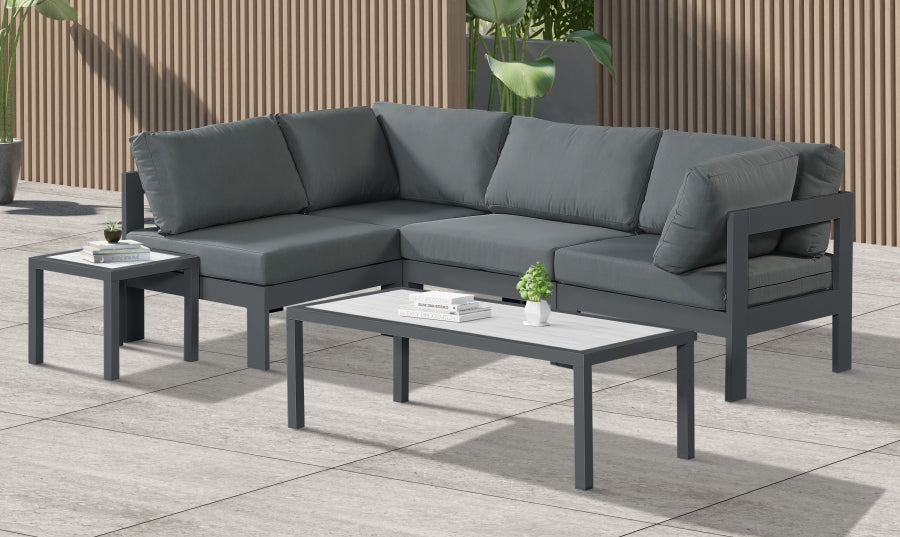 Nizuc Grey Outdoor Patio Aluminum Modular Sectional from Meridian - Luna Furniture