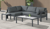 Nizuc Grey Outdoor Patio Aluminum Modular Sectional from Meridian - Luna Furniture