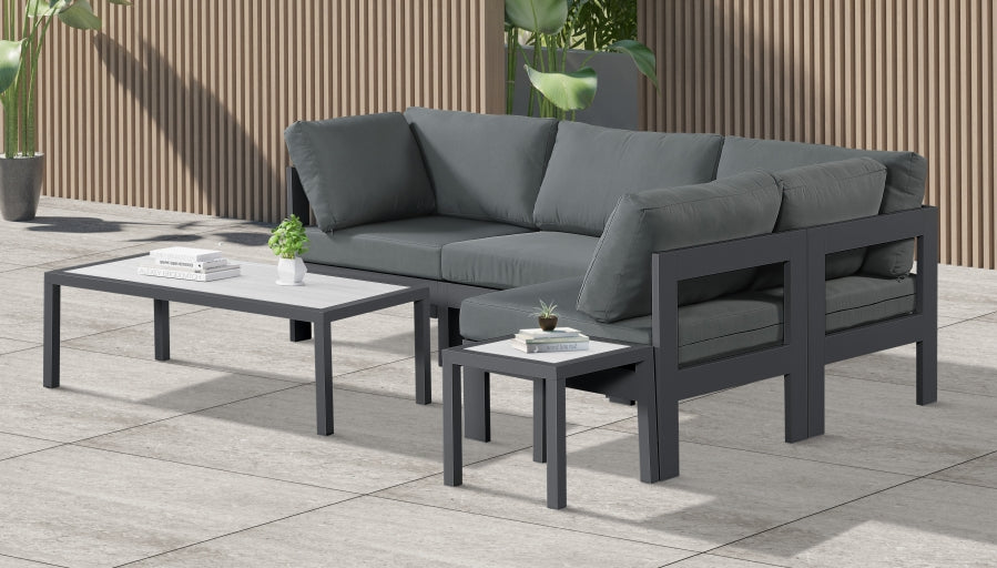 Nizuc Grey Outdoor Patio Aluminum Modular Sectional from Meridian - Luna Furniture