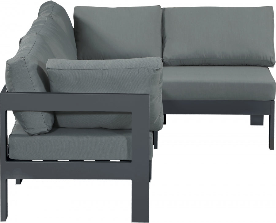 Nizuc Grey Outdoor Patio Aluminum Modular Sectional from Meridian - Luna Furniture