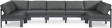 Nizuc Grey Outdoor Patio Aluminum Modular Sectional from Meridian - Luna Furniture