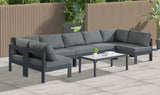 Nizuc Grey Outdoor Patio Aluminum Modular Sectional from Meridian - Luna Furniture