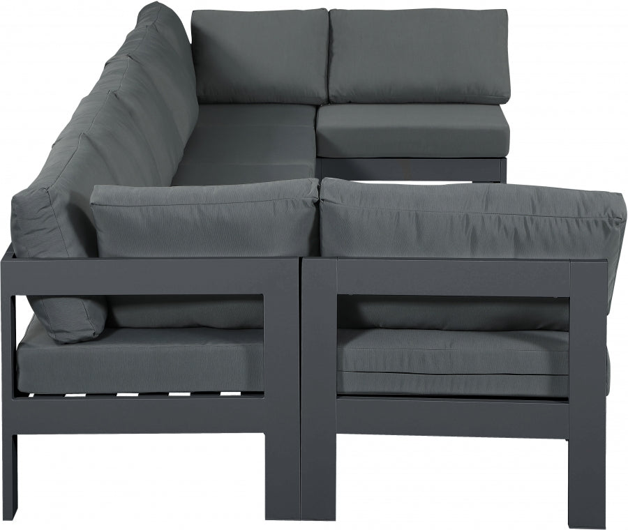 Nizuc Grey Outdoor Patio Aluminum Modular Sectional from Meridian - Luna Furniture