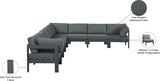 Nizuc Grey Outdoor Patio Aluminum Modular Sectional from Meridian - Luna Furniture