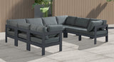 Nizuc Grey Outdoor Patio Aluminum Modular Sectional from Meridian - Luna Furniture