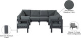 Nizuc Grey Outdoor Patio Aluminum Modular Sectional from Meridian - Luna Furniture