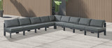 Nizuc Grey Outdoor Patio Aluminum Modular Sectional from Meridian - Luna Furniture