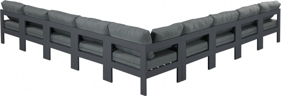 Nizuc Grey Outdoor Patio Aluminum Modular Sectional from Meridian - Luna Furniture