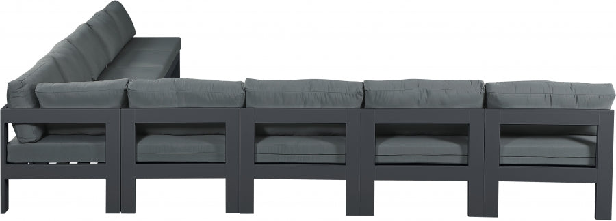 Nizuc Grey Outdoor Patio Aluminum Modular Sectional from Meridian - Luna Furniture