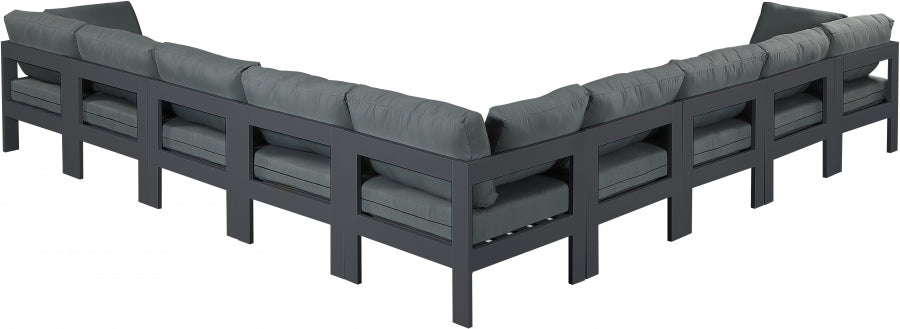 Nizuc Grey Outdoor Patio Aluminum Modular Sectional from Meridian - Luna Furniture