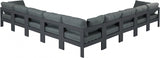 Nizuc Grey Outdoor Patio Aluminum Modular Sectional from Meridian - Luna Furniture