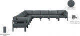 Nizuc Grey Outdoor Patio Aluminum Modular Sectional from Meridian - Luna Furniture