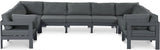 Nizuc Grey Outdoor Patio Aluminum Modular Sectional from Meridian - Luna Furniture