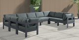 Nizuc Grey Outdoor Patio Aluminum Modular Sectional from Meridian - Luna Furniture