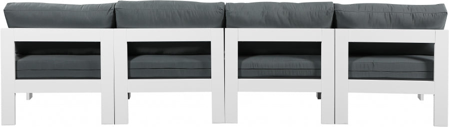 Nizuc Grey Outdoor Patio Aluminum Modular Sofa from Meridian - Luna Furniture