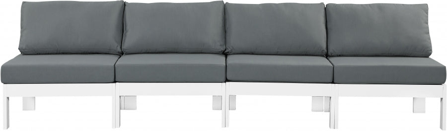 Nizuc Grey Outdoor Patio Aluminum Modular Sofa from Meridian - Luna Furniture